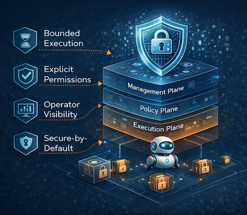 Illustration representing secure AI agents